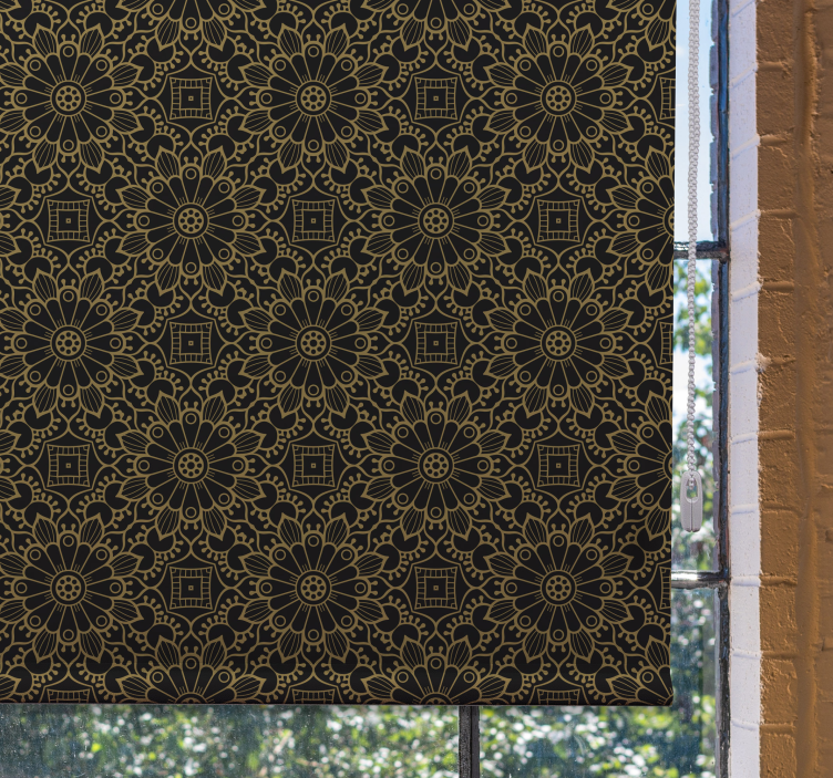 Intricate Floral Pattern art roller blind - TenStickers