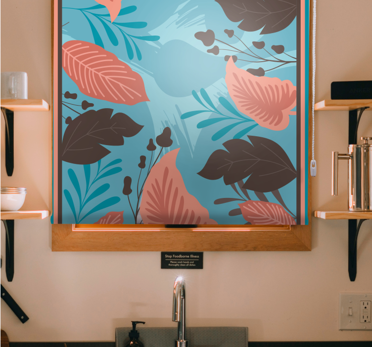 Leafy Floral Arrangement flowers and plants roller blind - TenStickers