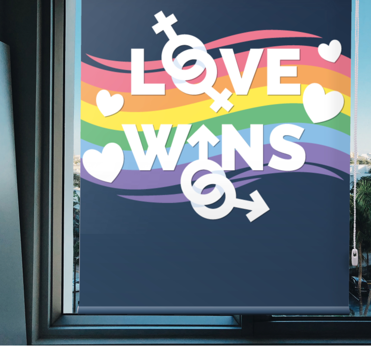 Love Wins Message text roller blind - TenStickers