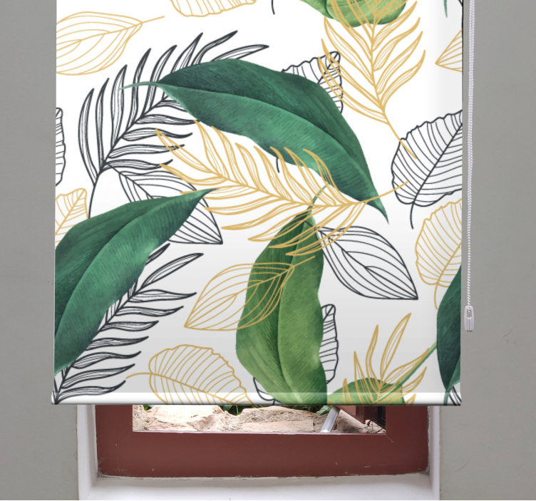 Lush Greenery Leaves flowers and plants roller blind - TenStickers