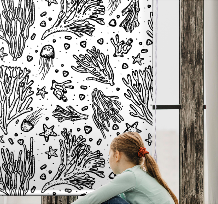 Marine Life Patterns animal roller blind - TenStickers