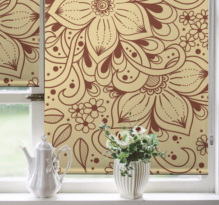 Mehndi ornament flower Elegant blind - TenStickers