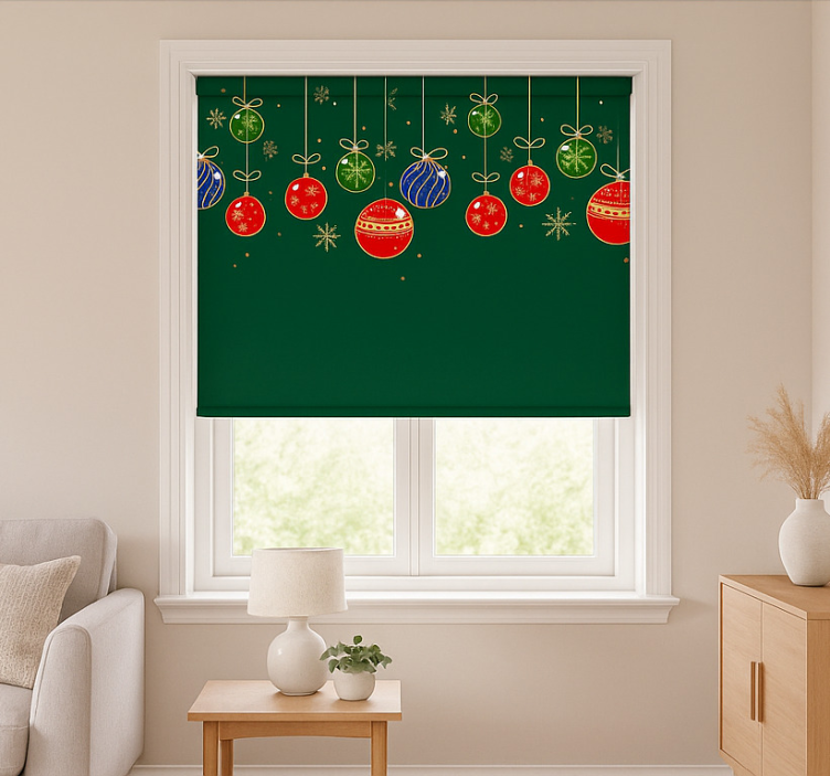 Minimalist Bauble Lights living room roller blind - TenStickers