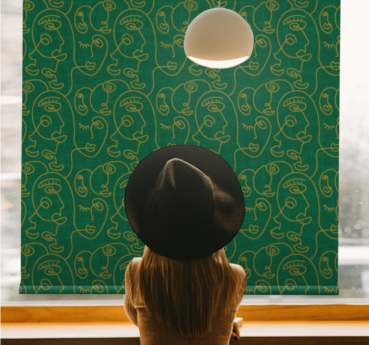 Minimalist Face Patterns art roller blind - TenStickers