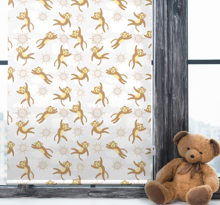 Monkey Sun Pattern animal roller blind - TenStickers