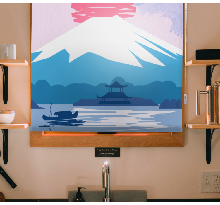 Mount Fuji landscape original roller blind - TenStickers