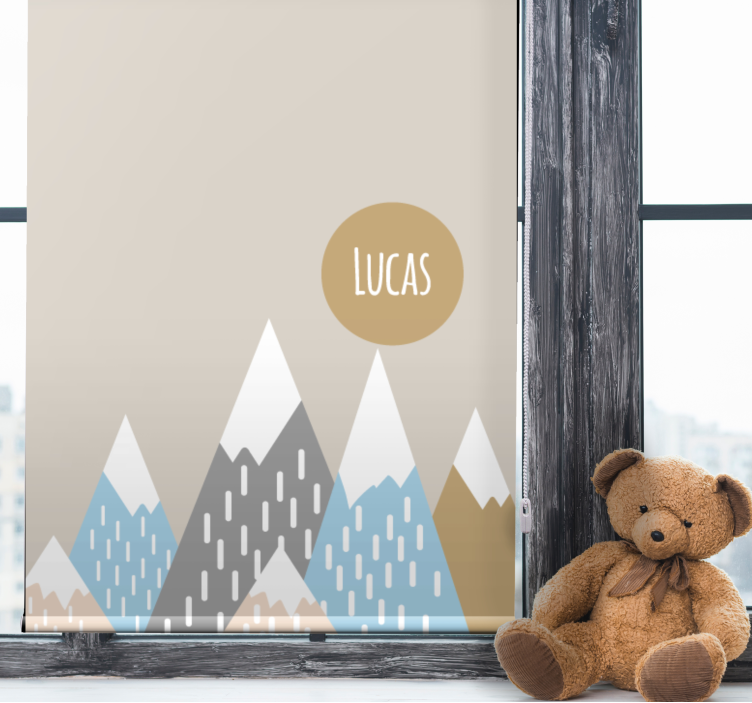 Nordic mountains with name scandinavian roller blind - TenStickers