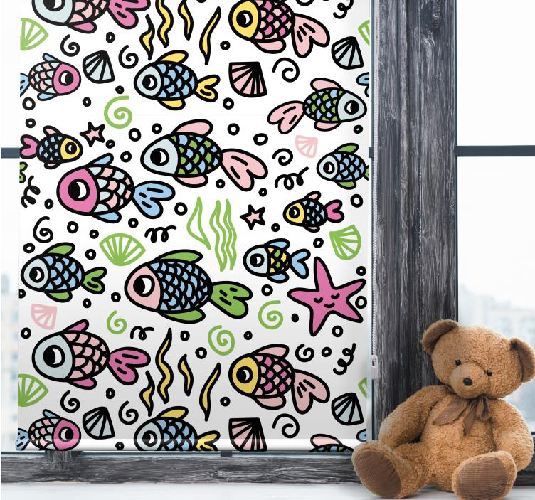 Multicolor fishes pattern Childrens blind - TenStickers