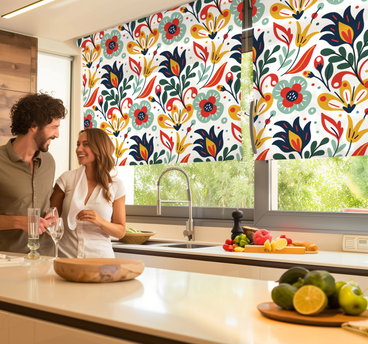Multicolor flowers Modern blind - TenStickers