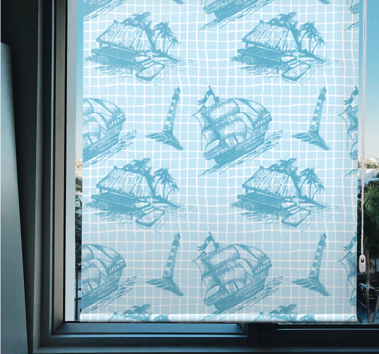 Nautical Pattern roller blind - TenStickers