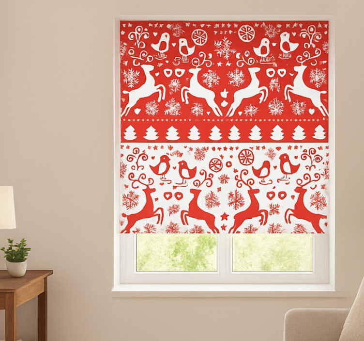 Nordic Reindeer Pattern living room roller blind - TenStickers