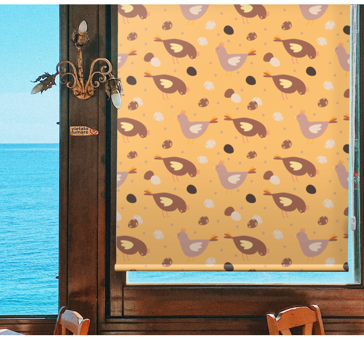 Orange chick pattern Various animal blind - TenStickers