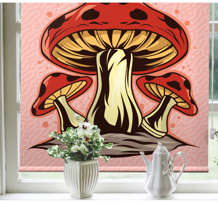 Original mushroom illustration Kitchen blind - TenStickers