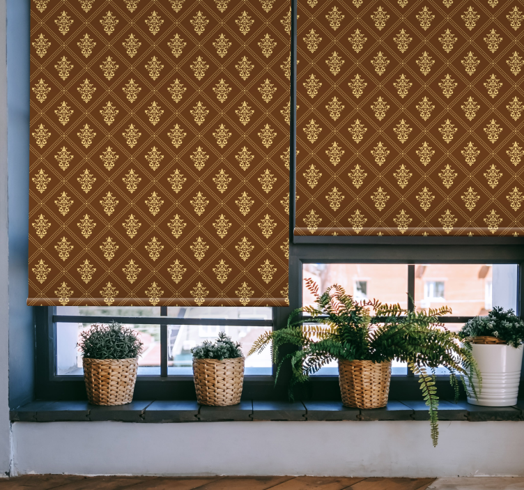 Ornate Golden Pattern classic roller blind - TenStickers