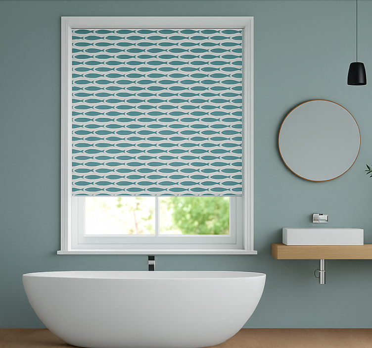 "Oscurante Acqua" bathroom roller blind - TenStickers