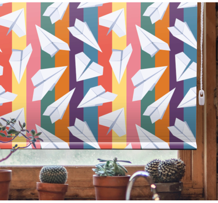 Paper Airplanes Flight fun roller blind - TenStickers