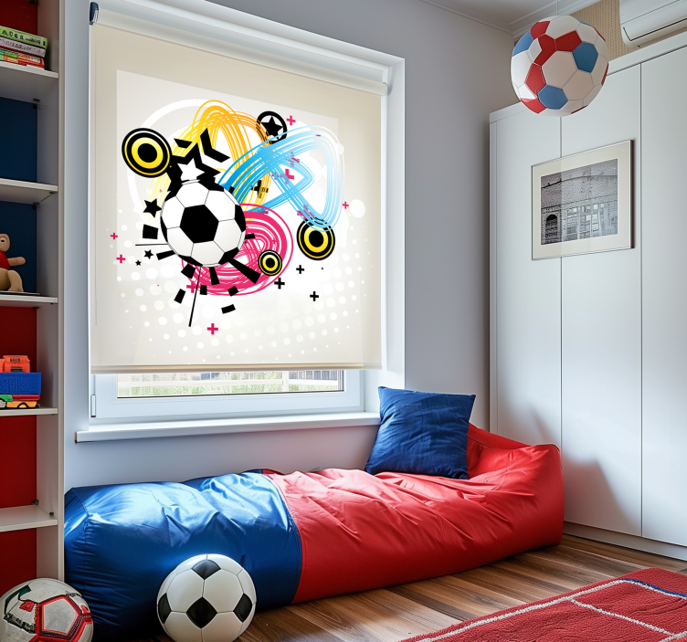 Passion in motion soccer roller blind - TenStickers