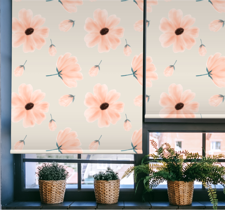 Pastel Floral Pattern flowers and plants roller blind - TenStickers