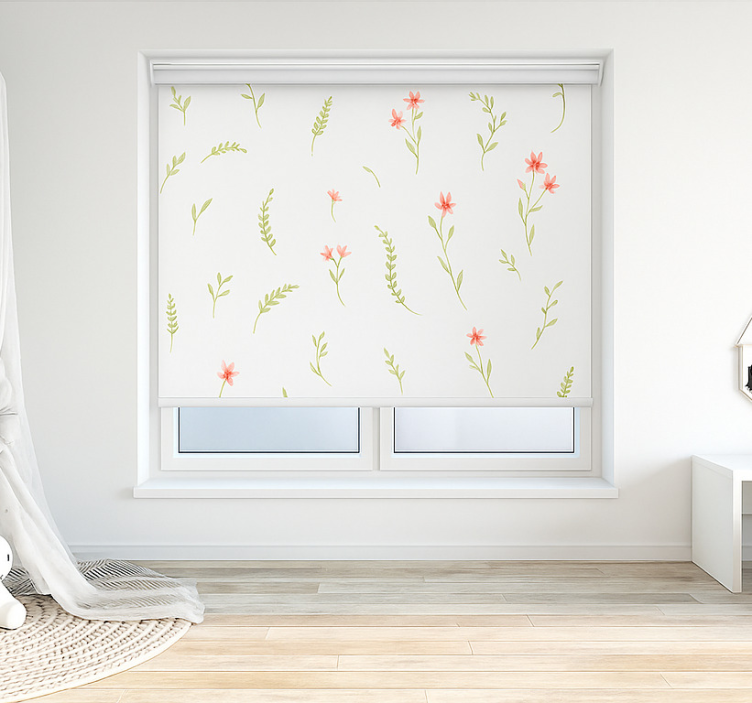 Pastel meadow flowers children room roller blind - TenStickers