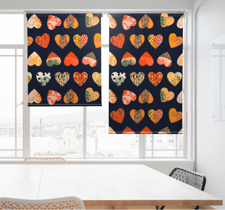Pattern-Decor colorful hearts Modern blind - TenStickers