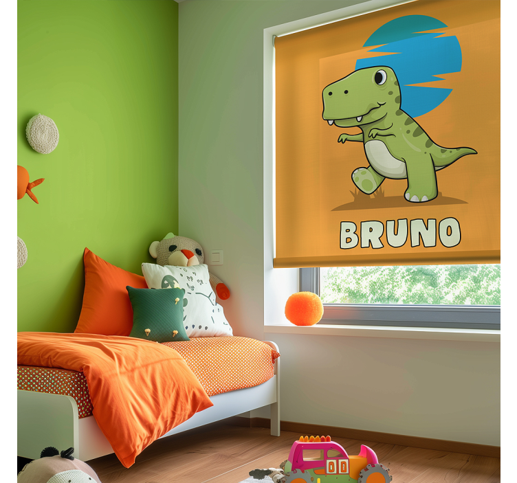 Personalized Dinosaur dinosaur roller blind - TenStickers