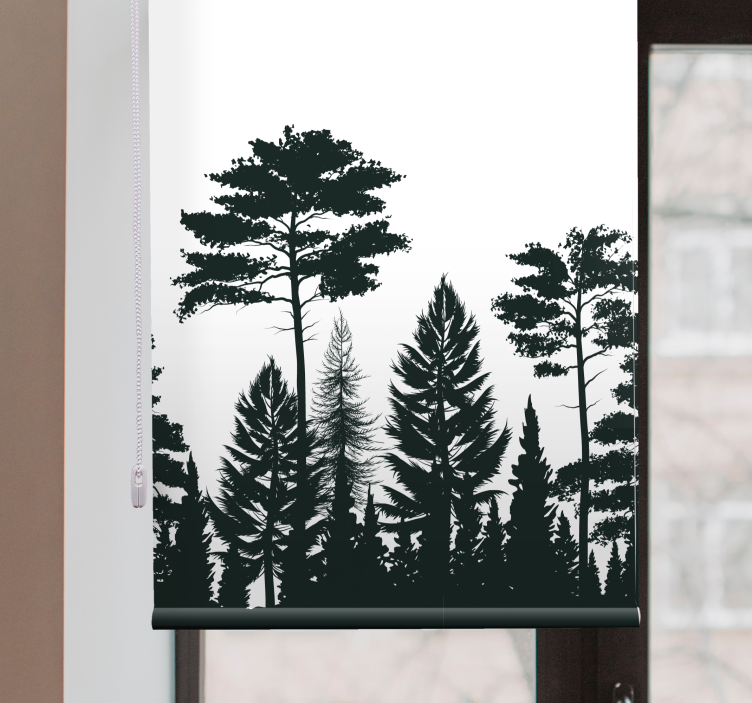 Pine trees silhouette  Tree blind - TenStickers