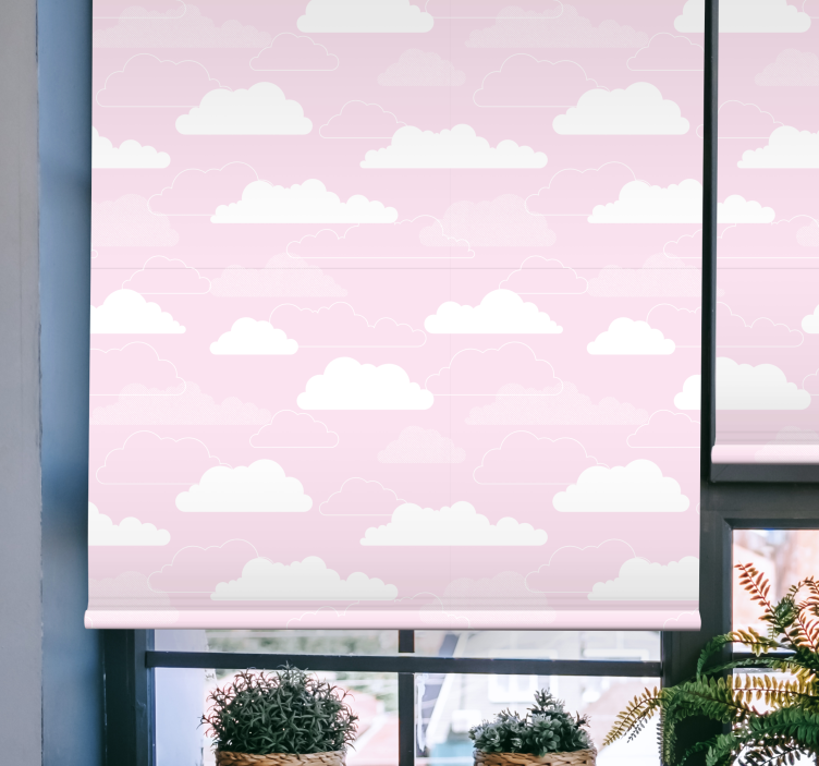 Pink background with cartoon style Cloud blind - TenStickers