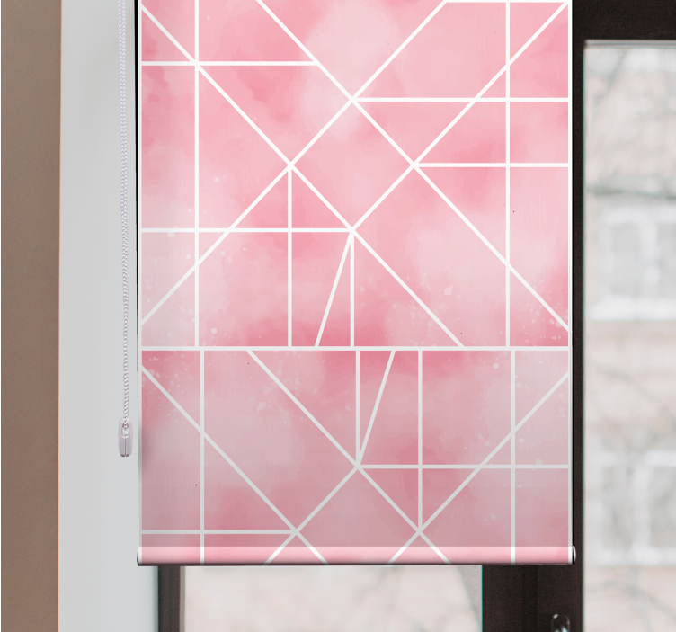 Pink geometric shapes texture and pattern roller blind - TenStickers