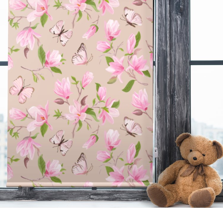 Pink magnolia Flower blind - TenStickers