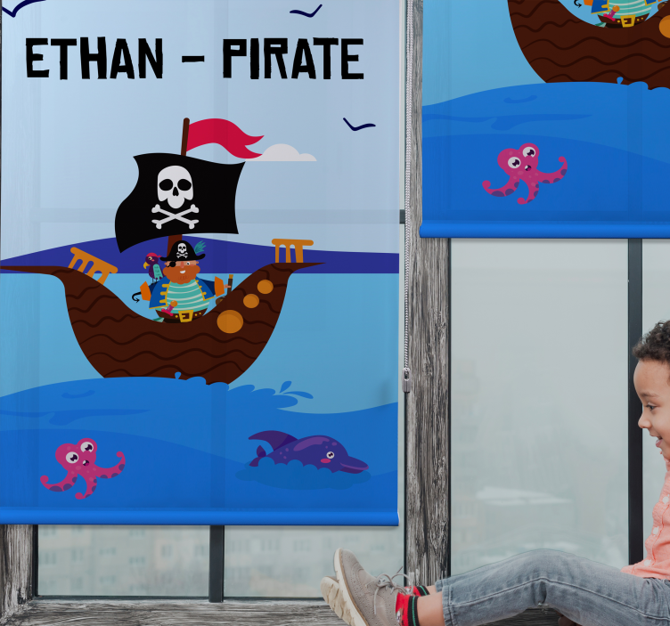 Pirate boat Custom printed window shade - TenStickers