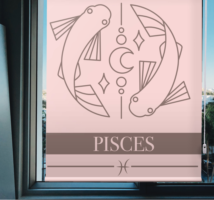 Pisces Zodiac Design customise roller blind - TenStickers