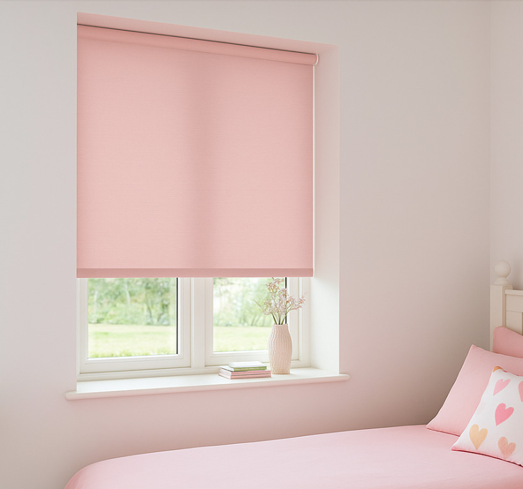 Plain colour motif pink roller blind - TenStickers