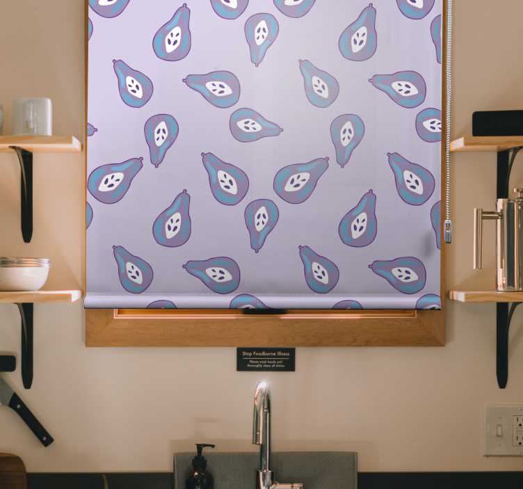 Playful Pear Pattern fruit and vegetable roller blind - TenStickers