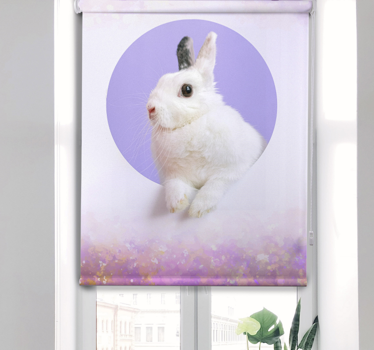 Rabbit Portrait animal roller blind - TenStickers
