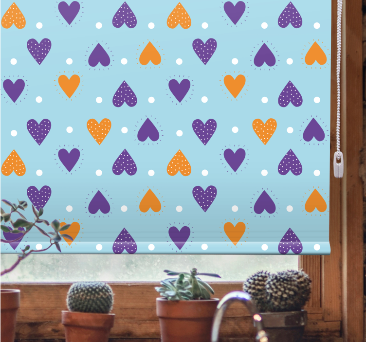 Purple and orange hearts Childrens blind - TenStickers