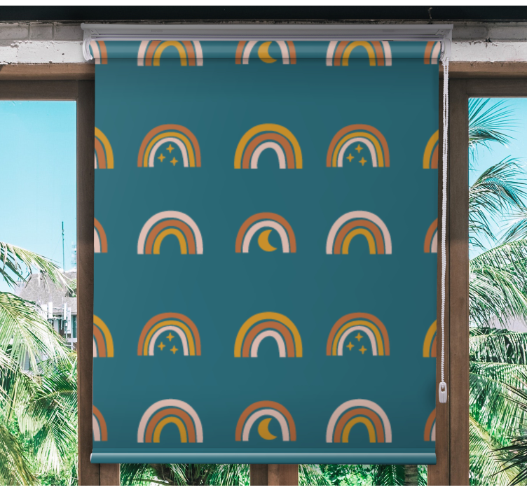 Rainbows and stars children room roller blind - TenStickers