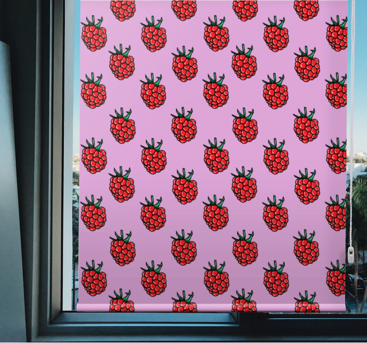 Raspberry Pattern fruit and vegetable roller blind - TenStickers