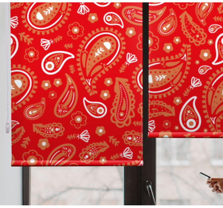 Red and orange paisley flowers and plant blind - TenStickers