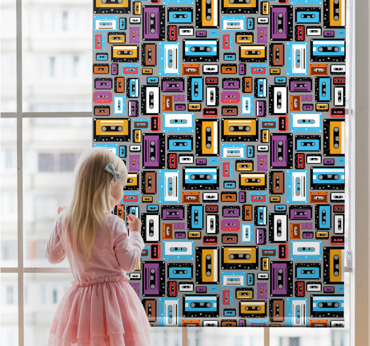 Retro 80s cassette tape Living room blind - TenStickers