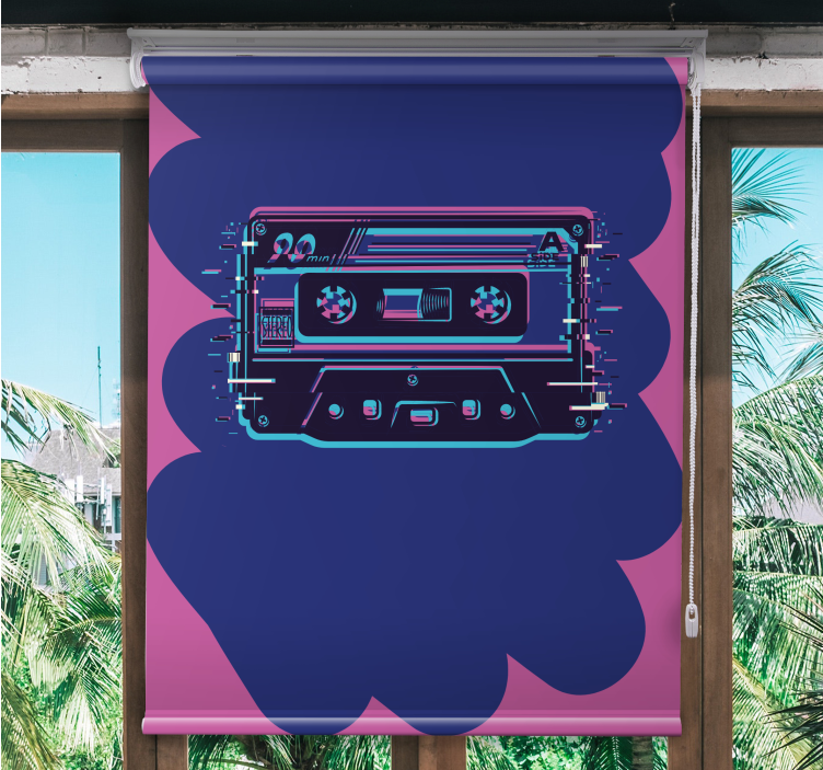 Retro Cassette Illustration geek roller blind - TenStickers