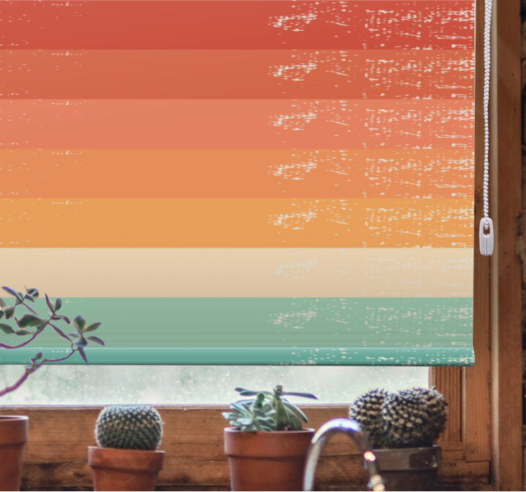 Retro striped rainbow Vintage roller blind - TenStickers