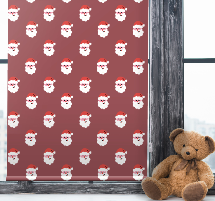 Santa Faces Pattern movie roller blind - TenStickers