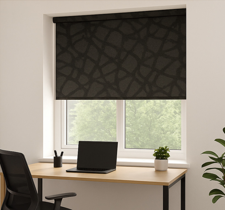 See through black grey office roller blind - TenStickers