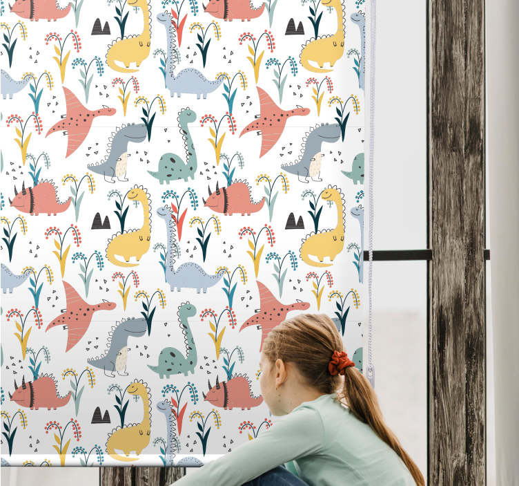 Set of dinosaurs trees Childrens blind - TenStickers