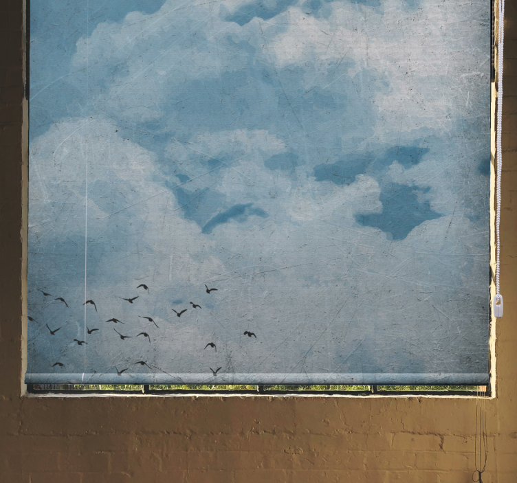 Sky with Birds cloud roller blind - TenStickers