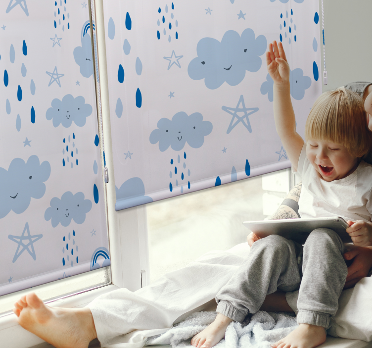 Smiling Cloud Patterns cloud roller blind - TenStickers