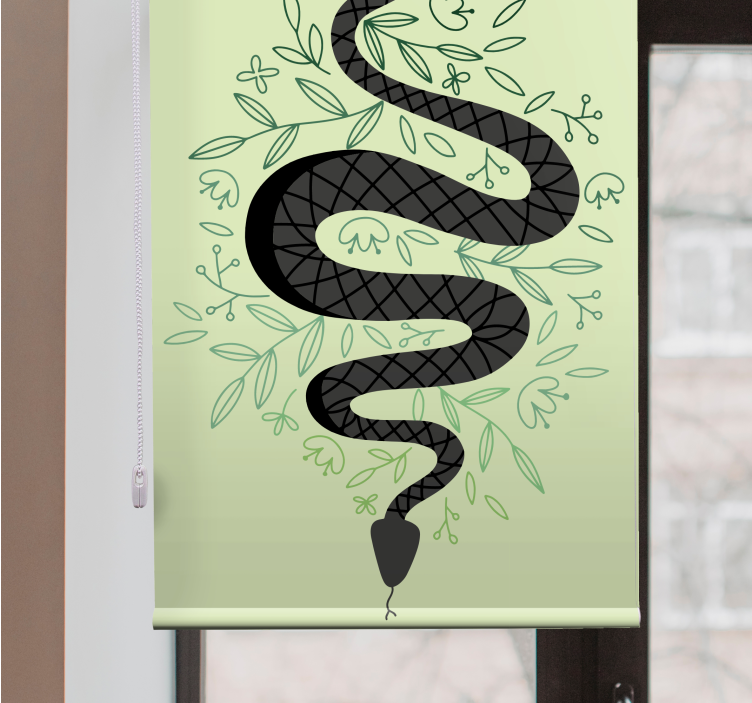 Snake with Leaves animal roller blind - TenStickers