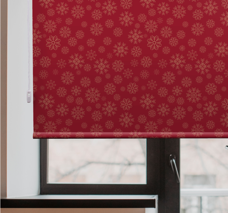 Snowflake pattern red roller blind - TenStickers