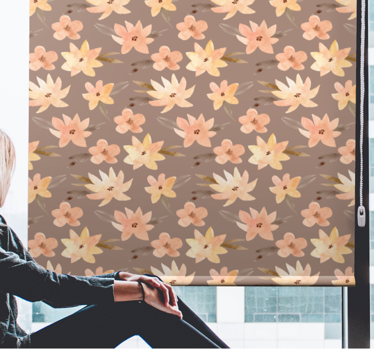 Soft Floral Pattern flowers and plants roller blind - TenStickers