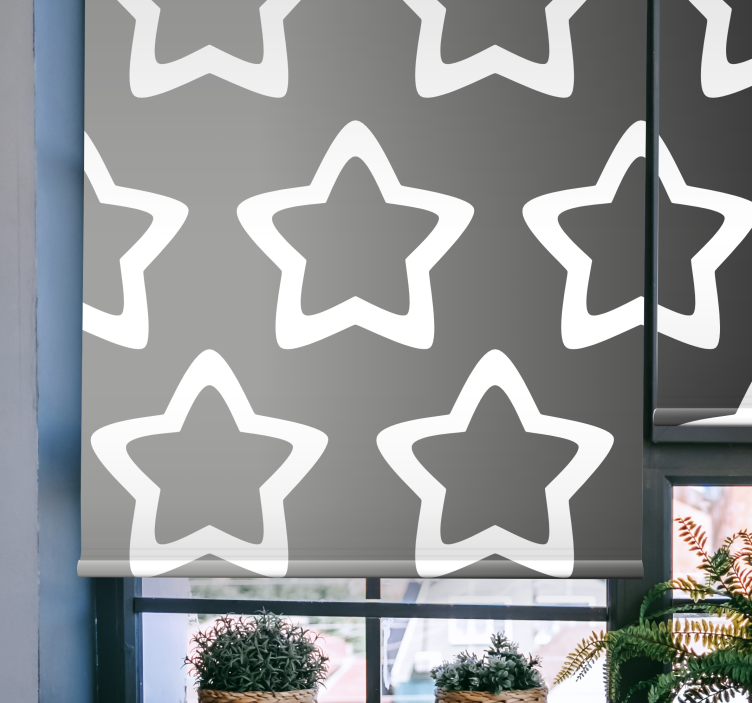 Grey star pattern modern roller blind - TenStickers